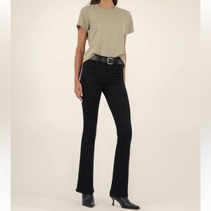Kut From The Kloth Black High-rise Velour Flare/ Bootcut Jeans Sz 8 (31/32)